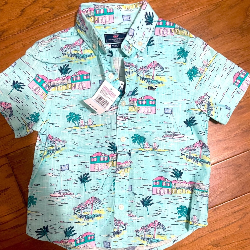 Linen vineyard vine button down